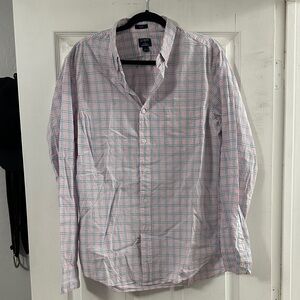J. Crew Pink and Blue Plaid Button-Down Shirt